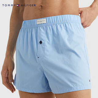 TOMMY HILFIGER23男装三条装纯棉舒适透气松紧腰四角裤平角内裤UM0UM02847 天蓝色/深蓝色/蓝色条纹0XT M