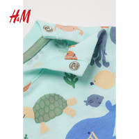 H&M HM童装男女婴同款T恤夏季休闲可爱卡通印花短袖圆领上衣 0813804