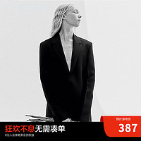 太平鸟男装 局外人联名休闲绵羊毛西装西服BYBAB4V08 黑色 M