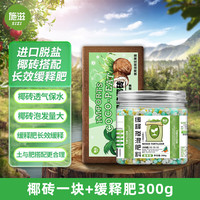 施滋施滋大量元素水溶肥高氮高磷高钾复合肥料壮根养苗催花促果通用肥 椰砖一块+缓释肥300g