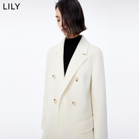 丽丽 LILY全绵羊毛气质通勤款中长款毛呢外套大衣