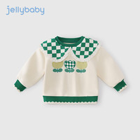JELLYBABY童装女童秋装2023儿童奥粒绒上衣小女孩秋冬加绒衣服宝宝卫衣 绿色 110CM