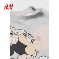 【迪士尼系列】HM童装女婴卫衣冬季棉质米妮印花长袖上衣0928047