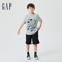Gap 盖璞 男童夏季款LOGO薄款宽松运动短裤802839儿童装五分裤