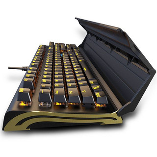 Batknight 蝙蝠骑士 机械键盘RGB背光翻盖腕托键盘有线USB接口热插拔104宏编程 104键盘黑色青轴RGB版