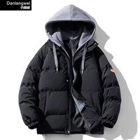 danlangwei 丹朗威 冬季假两件套加厚连帽棉服