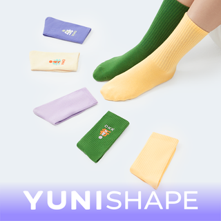 YANXUAN 网易严选 YUNI 有态度的袜子 多色中筒潮袜 3双（紫色/黄色/蓝色）