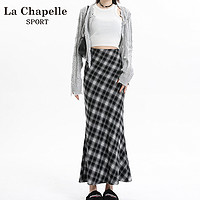 La Chapelle拉夏贝尔复古格子半身裙秋冬款显瘦a字裙洋气百搭高腰包臀鱼尾裙