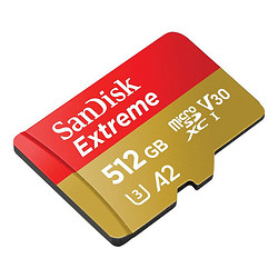 SanDisk 闪迪 内存卡存储tf卡运动相机卡高速无人机gopro相机微单内存卡MicroSD卡u3/v3 512G microSD读190M/s写90M/s
