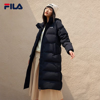 FILA斐乐女装羽绒服女冬季时尚休闲中长款羽绒服保暖外套 传奇蓝-NV L