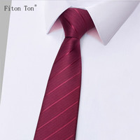Fiton Ton FitonTon 领带男拉链 8cm礼盒装FTL0003 红色斜纹(拉链)