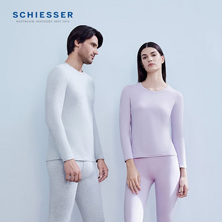 SCHIESSER 舒雅 男女款保暖内衣精梳棉柔软薄绒磨毛保暖内衣套装E5/20730W 男士20730W宝蓝7800 XL