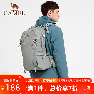 CAMEL 骆驼 登山背包男女户外旅行徒步包运动露营双肩包大容量登山包轻便 1S32267147，米灰 36L