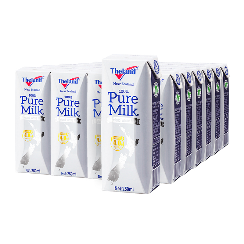 4.0g蛋白质高钙全脂纯牛奶250ml*24盒