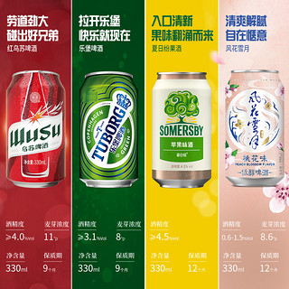 【嗨啤组合】乐堡/乌苏/夏日纷/风花雪月330ml*16罐组合装非原箱