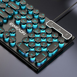 EWEADN 前行者 GX330机械手感键盘鼠标三件套 黑色冰蓝光升级加厚