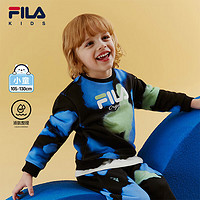 FILA 斐乐 儿童童装2024年春新款吸湿透气卫衣 满印三-ZC 105