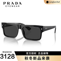PRADA普拉达太阳镜男款偏光开车驾驶墨镜长方形眼镜0PR A10SF 黑色偏光镜片/黑色镜腿16K08G