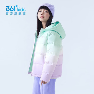 361°童装女童羽绒服中大童防风保暖羽绒外套时尚百搭外套 雪青紫 165