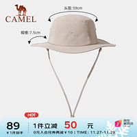 CAMEL 骆驼 户外登山帽男大檐日系渔夫帽女防泼水徒步遮阳西部牛仔帽子女 173CP10090，冲锋丛林帽-卡其