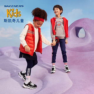 SKECHERS 斯凯奇 熊猫鞋儿童小白鞋女童经典老爹鞋百搭中大童运动鞋8701646L