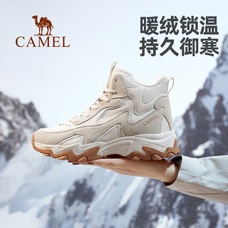 CAMEL 骆驼 登山鞋女2023冬季新款防滑耐磨加绒保暖靴子户外休闲徒步鞋男