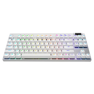 logitech 罗技 PRO X TKL 87键 2.4G蓝牙 多模无线机械键盘 白色 GX-T机械轴 RGB