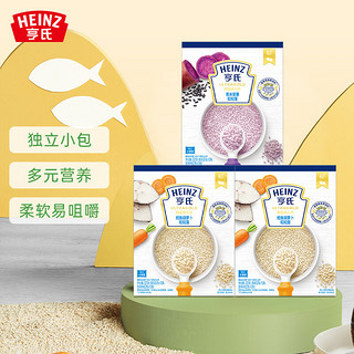 Heinz 亨氏 婴儿辅食金装粒粒面条鳕鱼胡萝卜*2盒+黑米紫薯*1盒