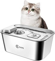 Ciays 61 盎司/1.8 升猫饮水器不锈钢狗饮水分配器自动宠物饮水器带静音泵，兼容洗碗机