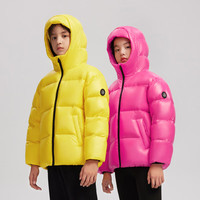 波司登儿童羽绒服男女童通用短款泡芙保暖T30143830 烟雨黄3020 140/64体重约52-60斤