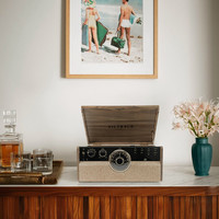 Victrola 维可托乐Empire六合一多功能黑胶唱机复古留声cd蓝牙音箱