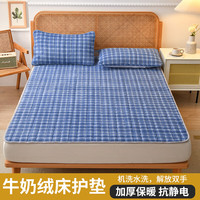 COUNT SHEEP 新款高克重抗静电14-C-H牛奶绒无印风床护垫 布拉格蓝
