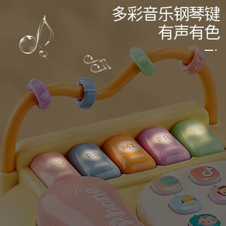 BANDIMENG 班迪萌 儿童玩具仿真座机多功能可拖拉音乐电话车宝宝早教学习机 黄色小鸡电话车