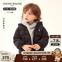 TEENIE WEENIE Kids小熊童装男女童宝宝23轻暖连帽羽绒服 黑色 120cm