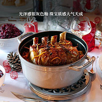 staub 珐宝 珐琅锅法国原装进口铸铁汤锅焖锅家用煲汤炖锅 灰色 22cm