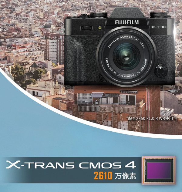 FUJIFILM 富士 X-T30 II\/XT30 二代微型无反相机\/照相机4k视 XC15-45套机+XF23mmF2黑色(拆机头) 畅 ...