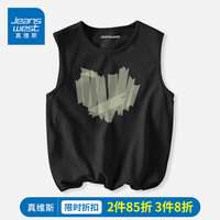 JEANSWEST 真维斯 背心男纯棉夏季潮牌ins运动男士体恤宽松大码美式无袖坎肩
