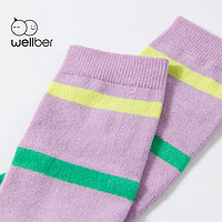 Wellber 威尔贝鲁 儿童袜子1-5岁中长筒女孩-丛林(2双） 12-14cm