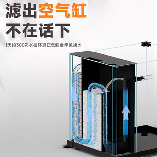 YEE鱼缸客厅小型一体免换水生态白玻璃金鱼缸循环过滤 【进阶款】60cm鱼缸灯套餐