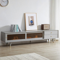 家逸(JIAYI)电视柜北欧实木电视柜茶几组合现代简约电视机柜收纳柜客厅储物柜 2m灰色电视柜