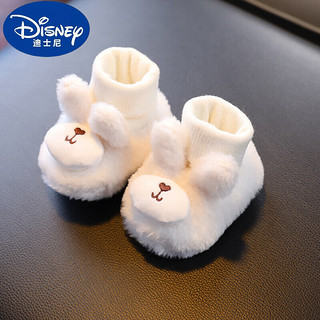 Disney 迪士尼 婴儿鞋秋冬季加绒保暖棉鞋毛毛鞋软底脚套新生儿鞋