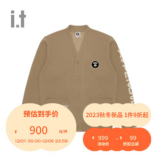 Aape it 男装V领排扣针织衫冬时尚潮流针织上衣A320XXL BGD/棕色 S