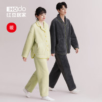 红豆珊瑚绒睡衣女秋冬款家居服男季抑菌男可外穿加绒加厚保暖