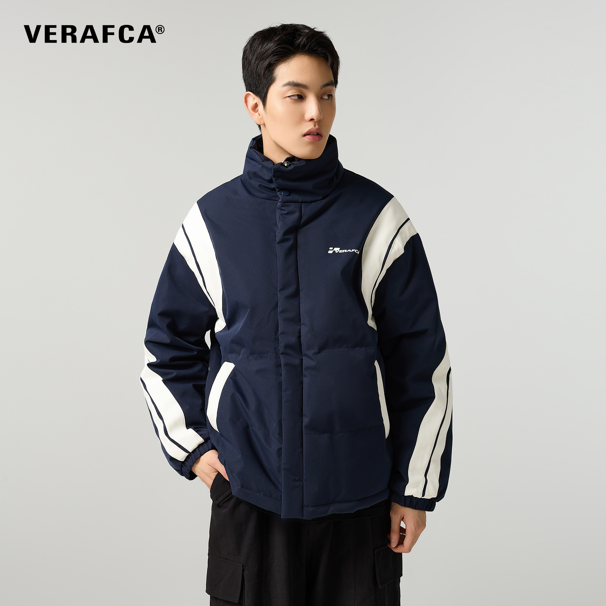  VERAFCA 保暖 男士羽绒服  藏蓝色 S M L XL