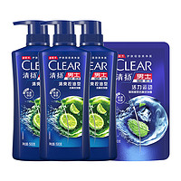 88VIP：CLEAR 清扬 男士去屑清爽控油洗发水500g*3+200g送赠品200g*3