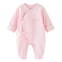 班杰威尔（BANJVALL）婴儿衣服纯棉婴儿连体衣春秋冬季长袖宝宝哈衣爬服睡衣新生儿衣服 四季纯色哈衣粉色 66码
