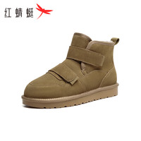 红蜻蜓 RED DRAGONFLY雪地靴男加绒羊毛防寒保暖平底雪地男士棉鞋WLD43350 卡其色 38