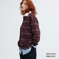 UNIQLO 優衣庫 男裝/女裝/情侶裝 休閑POLO衫長袖條紋T恤學院風少年感T秋 462057