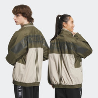 adidas 阿迪达斯 轻运动男女款冬季梭织运动夹克外套IK7353 岩层橄榄绿/浅卡其 A/L