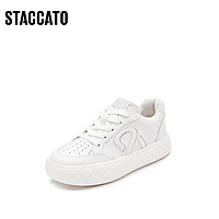 STACCATO 思加图 2023秋季新款可可面包鞋厚底休闲板鞋运动小白鞋EPC01CM3D